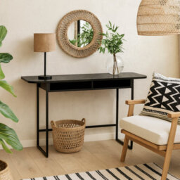 Wyld Haus Cape Town 2-Shelf Black Oak Console Table 1400 X 400 X 770 mm - thumbnail 1