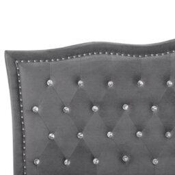 Beliani Bed Velvet Metz 180 X 200 Cm (Eu Super King) Dark Grey - thumbnail 7