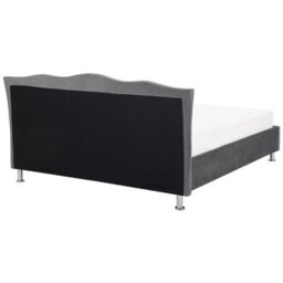 Beliani Bed Velvet Metz 180 X 200 Cm (Eu Super King) Dark Grey - thumbnail 5