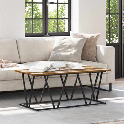 Berkfield Coffee Table Old Wood 100X50X40 Cm Engineered Wood And Metal - image 1
