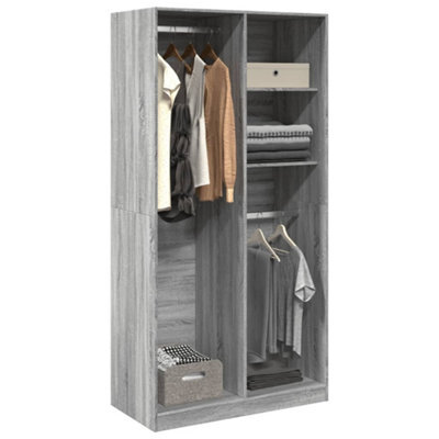 Berkfield Wardrobe Grey Sonoma 100X50X200 Cm Engineered Wood - image 1
