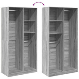 Berkfield Wardrobe Grey Sonoma 100X50X200 Cm Engineered Wood - thumbnail 7