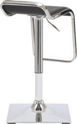 Lamboro Milano Breakfast Bar Stool, Chrome Footrest, Height Adjustable Swivel Gas Lift, Home Bar & Kitchen Faux-Leather Barstool, Black - thumbnail 4