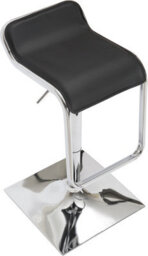 Lamboro Milano Breakfast Bar Stool, Chrome Footrest, Height Adjustable Swivel Gas Lift, Home Bar & Kitchen Faux-Leather Barstool, Black - thumbnail 6
