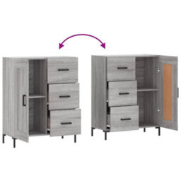 Berkfield Classic Sideboard Grey Sonoma 69.5X34X90 Cm Engineered Wood - thumbnail 9