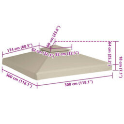 Walplus Gazebo Cover Canopy Replacement 310 G/ma Beige 3 X 3 M - thumbnail 6