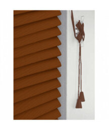 Cherry Wood Grain Pvc Venetian Blind 152Cm Drop (25mm Slats) 140Cm Wide - thumbnail 2