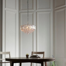 Luminosa Lighting Luminosa Fargo 3 Light Ceiling 39Cm Pendant Chrome, Clear Acrylic, E14 - thumbnail 3