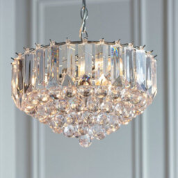 Luminosa Lighting Luminosa Fargo 3 Light Ceiling 39Cm Pendant Chrome, Clear Acrylic, E14 - thumbnail 2