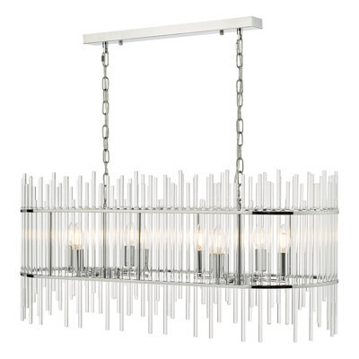 DAR Finola 8 Light Bar Pendant Polished Chrome Glass - image 1