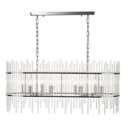 DAR Finola 8 Light Bar Pendant Polished Chrome Glass - thumbnail 3