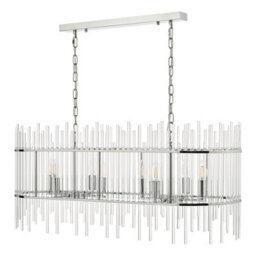 DAR Finola 8 Light Bar Pendant Polished Chrome Glass - thumbnail 2