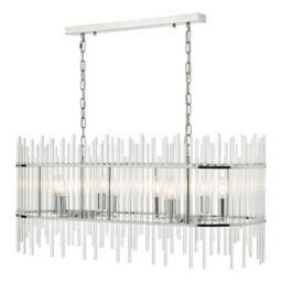 DAR Finola 8 Light Bar Pendant Polished Chrome Glass - thumbnail 1