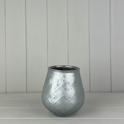 Satchville Frosted Silver Glass Tealight Holder - image 1