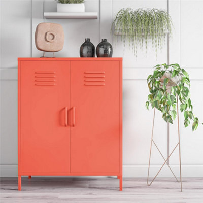 Novogratz Dorel Home Cache Metal Locker With 2 Doors Vertical In Orange - image 1