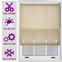 Made To Measure Daylight Roller Blind With Big Round Eyelets - (W)240Cm X (L)210Cm Cappuccino By Furnished - thumbnail 1