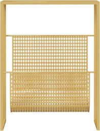 Aamen Slim Side Table With Newspaper & Magazine Rack, Metal Slim Bedside Cabinets-Magazine Rack Table - Gold - thumbnail 4