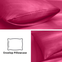 Aspire Homeware Plain Duvet Cover Set Soft Microfibre, Pink, Super King (L)220Cm X (W)260Cm - thumbnail 5