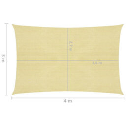 Berkfield Sunshade Sail 160 G/m2 Beige 3X4 M Hdpe - thumbnail 6