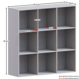 Lassic Vida Designs Durham Grey 3X3 Cube Storage Unit Bookcase Organiser - thumbnail 2