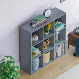 Lassic Vida Designs Durham Grey 3X3 Cube Storage Unit Bookcase Organiser - thumbnail 4