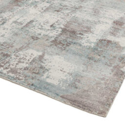 Blue Viscose Handmade , Luxurious , Modern Easy To Clean Abstract Rug For Living Room, Bedroom - 120Cm X 170Cm - thumbnail 2