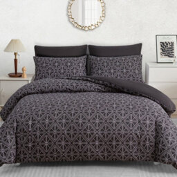 Lazzaro 100% Premium Brushed Microfiber Double Duvet Cover Reversible Hotel Quality Bedding Set - thumbnail 3