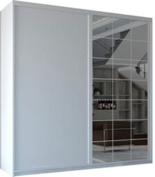 Sliding Wardrobes 4 u LTD Sliding Wardrobes 4U Lustrum Single Mirror Sliding Door Wardrobe - White 200Cm - thumbnail 2