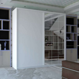 Sliding Wardrobes 4 u LTD Sliding Wardrobes 4U Lustrum Single Mirror Sliding Door Wardrobe - White 200Cm - thumbnail 1