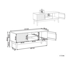 Beliani Mediterranean Tv Stand Lynwood Light Brown - thumbnail 3