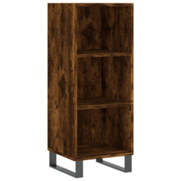Berkfield Highboard Smoked Oak 34.5X34X180 Cm Engineered Wood - thumbnail 7