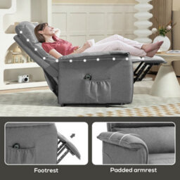 Homcom Power Lift Recliner Electric Reclining Chair With Remote Grey - thumbnail 8