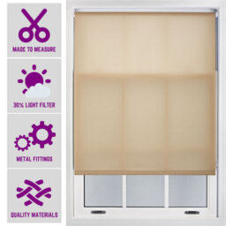 Furnished Made To Measure Day Light Roller Blinds With Metal Fittings - Cappuccino Blind For Home And Office (W)60Cm (L)165Cm