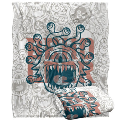 Dungeons & Dragons Retro Beholder Blanket White (One Size) - image 1
