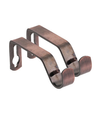 Lister Cartwright 19mm Curtain Pole Ends Brackets With Adjustable Screws Metal Finish (Pack Of 2)