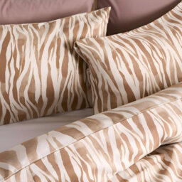 Ohs Watercolour Zebra Print Microfibre Duvet Cover Bedding Set, Tan - King - thumbnail 5