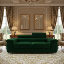 Torezio Sofa 2 Living Room Sofa With Adjustable Headrests Chipboard Frame Polyurethane Foam 198Cm 102Cm 70Cm Green - thumbnail 1