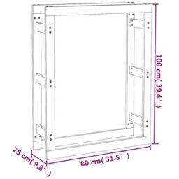 Walplus Firewood Rack Grey 80X25X100 Cm Solid Wood Pine - thumbnail 8
