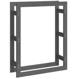Walplus Firewood Rack Grey 80X25X100 Cm Solid Wood Pine - thumbnail 2