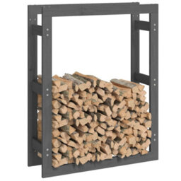 Walplus Firewood Rack Grey 80X25X100 Cm Solid Wood Pine - thumbnail 4