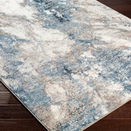 Livabliss Allegro-Abstract Blue Grey Brown Modern Marble Living Dining Bedroom Rug 200 X 275 Cm Easy Care, Non Shedding - thumbnail 6