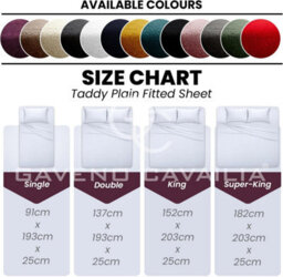 Gc Gaveno Cavailia Teddy Bear Plain Fitted Sheet King Aubergine Fleece Thermal Warm Super Soft & Warm Fluffy Fitted Bed Sheet - thumbnail 6