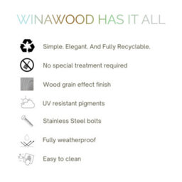 Winawood Sandwick 3 Seater Wood Effect Bench - Stone Grey - thumbnail 8