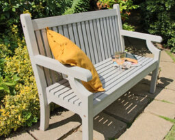 Winawood Sandwick 3 Seater Wood Effect Bench - Stone Grey - thumbnail 2