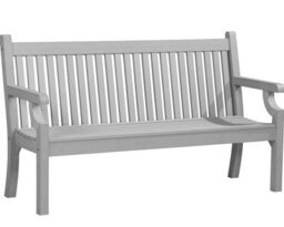 Winawood Sandwick 3 Seater Wood Effect Bench - Stone Grey - thumbnail 1