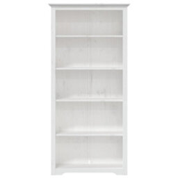 Walplus Bookcase Bodo White 80X38X180 Cm Solid Wood Pine 5-Tier - thumbnail 3