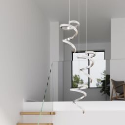 GoodHome Darien Geometric Chrome Effect Led Pendant Ceiling Light, (Dia)380mm - thumbnail 8
