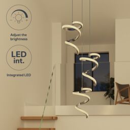 GoodHome Darien Geometric Chrome Effect Led Pendant Ceiling Light, (Dia)380mm - thumbnail 9