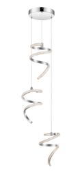 GoodHome Darien Geometric Chrome Effect Led Pendant Ceiling Light, (Dia)380mm - thumbnail 2
