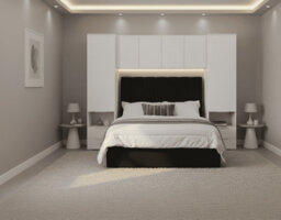 Amos Mann Furniture Cellini Matte White 6 Door 4 Drawer Overbed Wardrobe Storage Unit With Hanging Rails - thumbnail 6